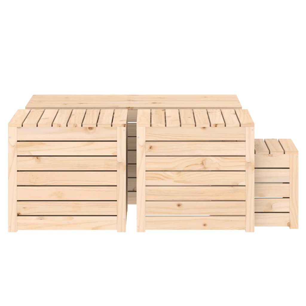 4 pcs conjunto de caixas de jardim madeira de pinho maciça