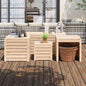 4 pcs conjunto de caixas de jardim madeira de pinho maciça