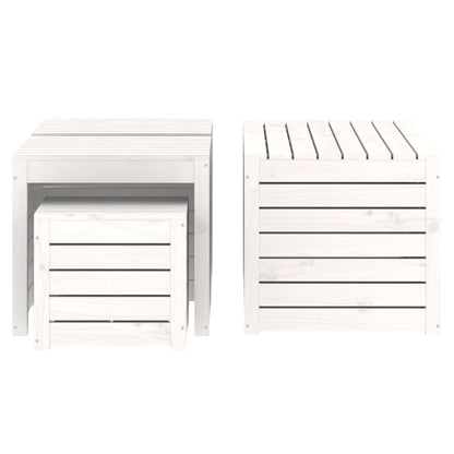 4 pcs conjunto de caixas de jardim pinho maciço branco