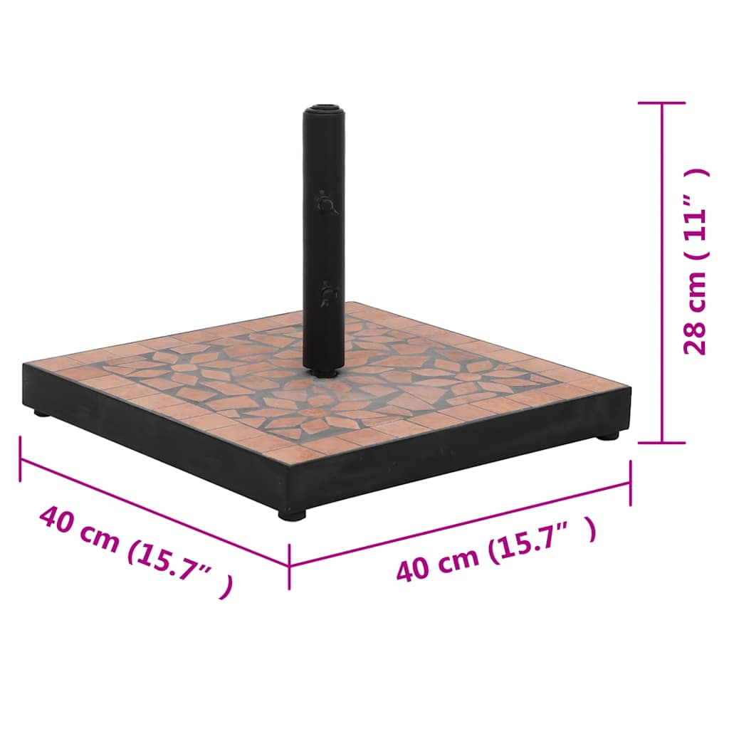 Base para guarda-sol quadrada 12 kg terracota