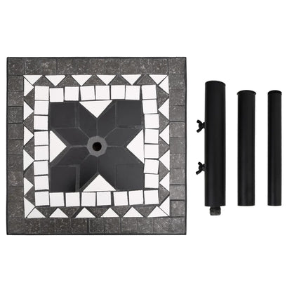 Base p/ guarda-sol quadrada 12 kg preto e branco