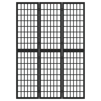Biombo dobrável com 3 painéis estilo japonês 120x170 cm preto