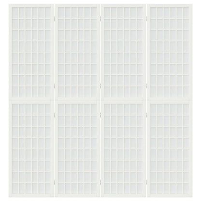 Biombo dobrável com 4 painéis estilo japonês 160x170 cm branco