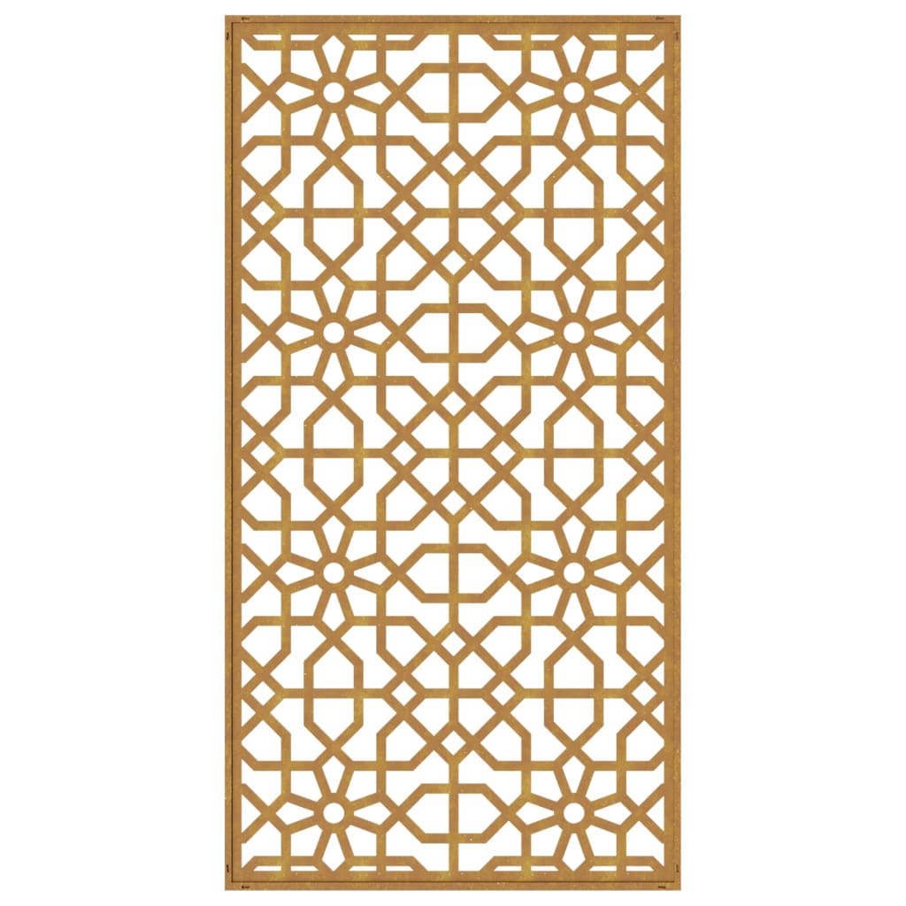 Decoração p/ muro de jardim 105x55 cm aço corten design árabe
