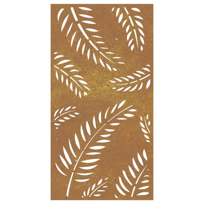 Decoração p/ muro de jardim 105x55 cm aço corten design folhas
