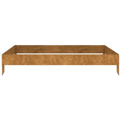 Canteiro elevado de jardim 100x100x18,5 cm aço corten