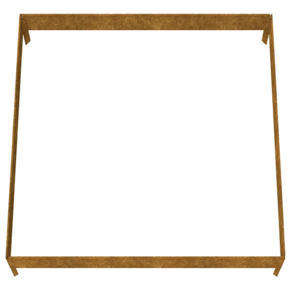Canteiro elevado de jardim 100x100x26 cm aço corten