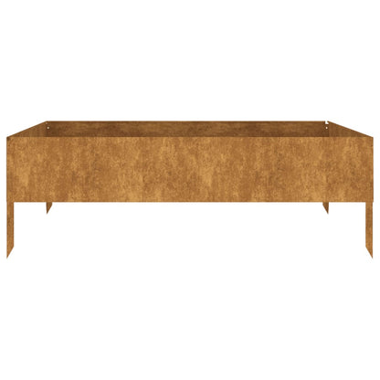 Canteiro elevado de jardim 100x100x33,5 cm aço corten
