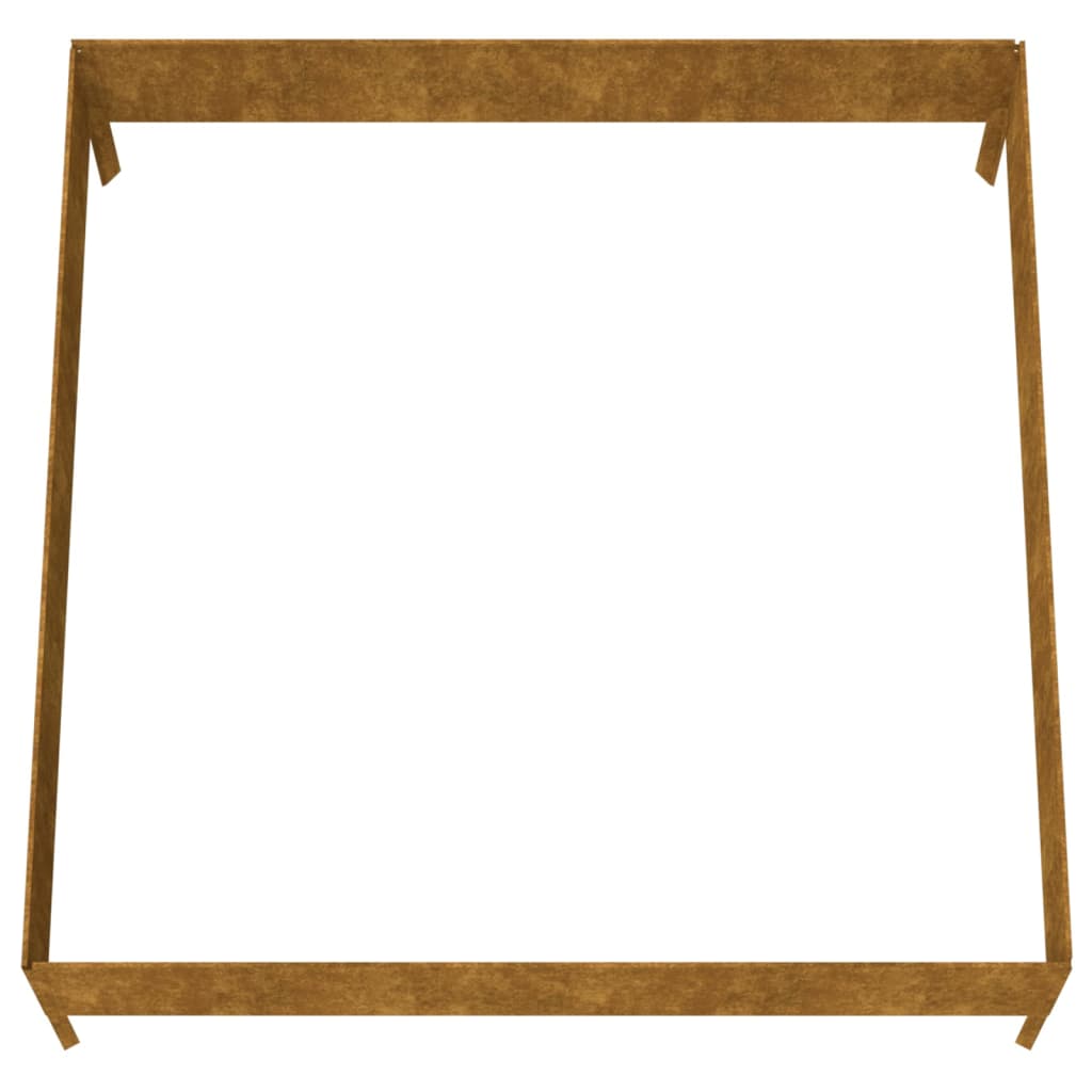Canteiro elevado de jardim 100x100x33,5 cm aço corten