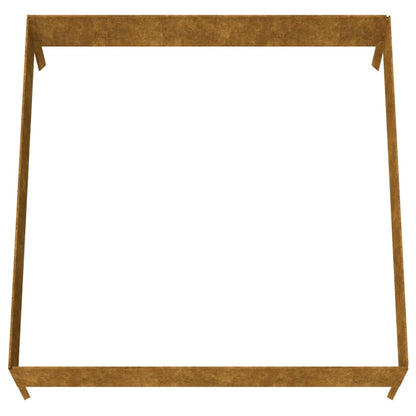 Canteiro elevado de jardim 100x100x33,5 cm aço corten