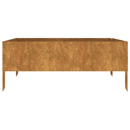 Canteiro elevado de jardim 100x100x41 cm aço corten