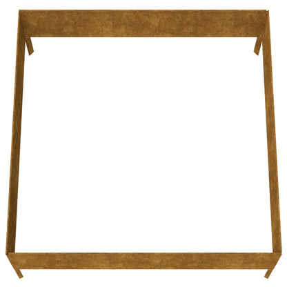 Canteiro elevado de jardim 100x100x41 cm aço corten