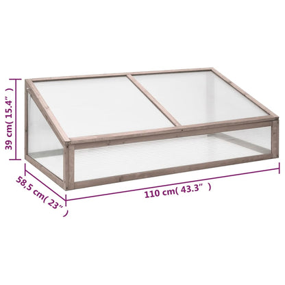 Estufa 110x58,5x39 cm madeira de abeto cinzento