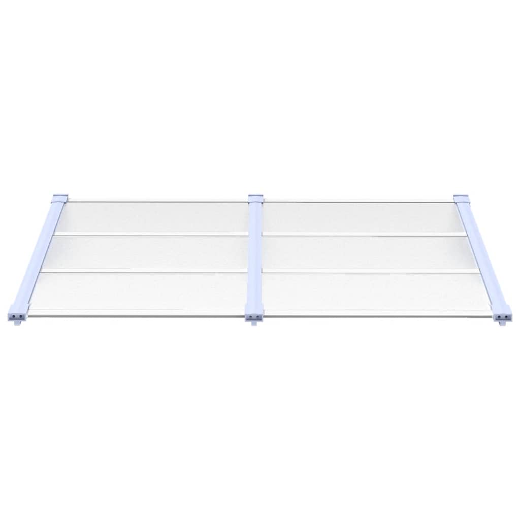 Toldo para porta 152,5x90cm policarbonato cinzento/transparente