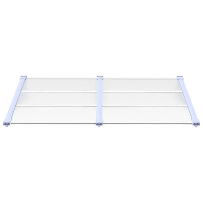 Toldo para porta 152,5x90cm policarbonato cinzento/transparente