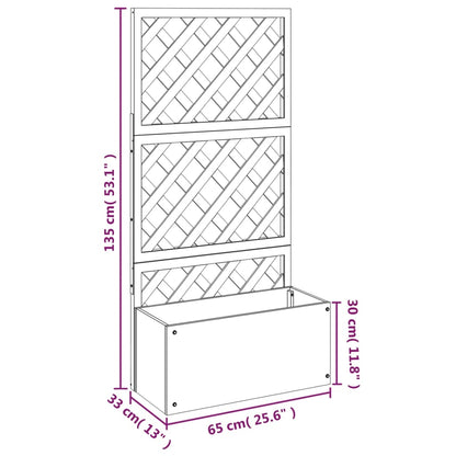 Vaso/floreira com treliça WPC 65x33x135 cm