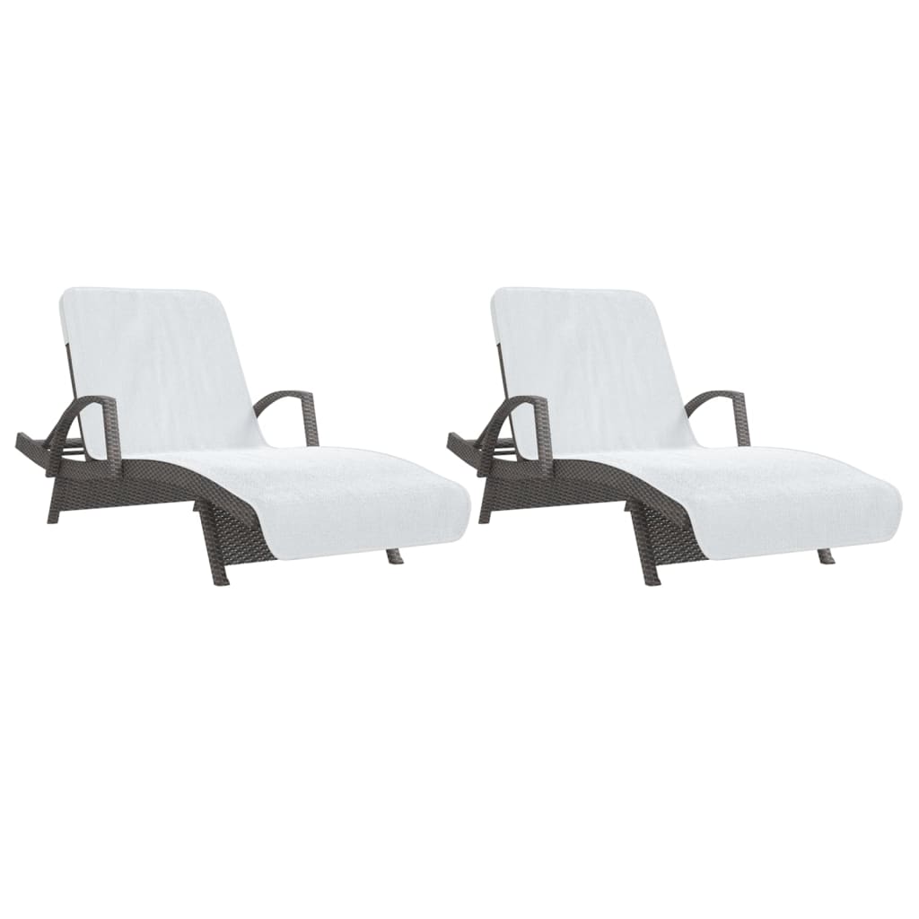 Toalhas de praia 2 pcs 75x200 cm tecido 400 GSM branco
