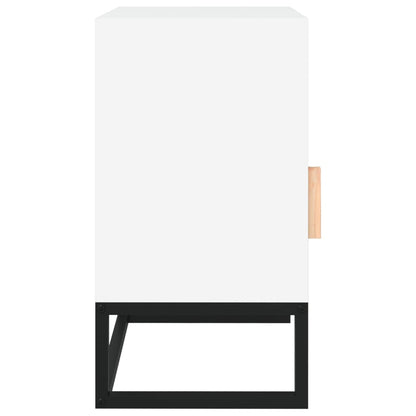 Mesas cabeceira 2 pcs 40x30x55,5 cm deriv. madeira/ferro branco