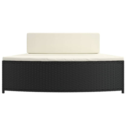 Bancos de spa com almofadões 2 pcs vime PE preto