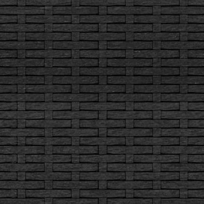 Sofá de jardim 3 lugares com almofadões vime PE preto