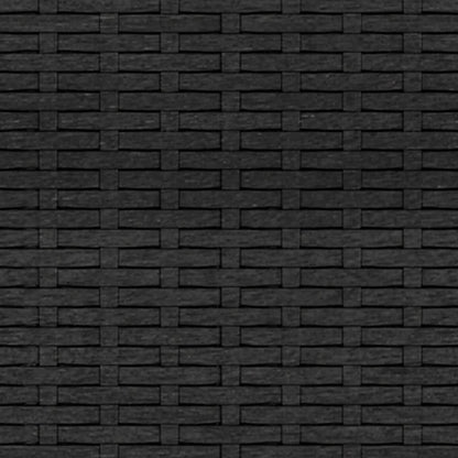 Sofás de centro p/ jardim c/ almofadões 2 pcs vime PE preto