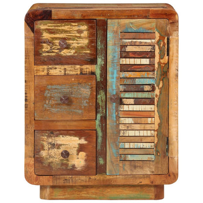 Aparador com 3 gavetas 55x30x70 cm madeira recuperada maciça