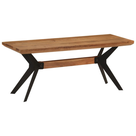Banco de jantar 110x40x46 cm madeira de acácia maciça e aço