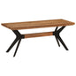 Banco de jantar 110x40x46 cm madeira de acácia maciça e aço