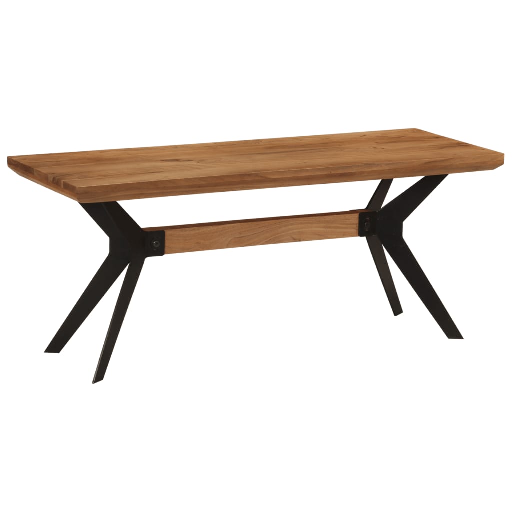 Banco de jantar 110x40x46 cm madeira de acácia maciça e aço