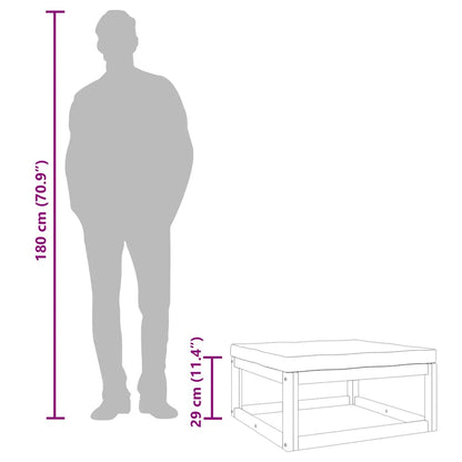 Apoio pés jardim acácia maciça c/ almofadão cinza-acastanhado