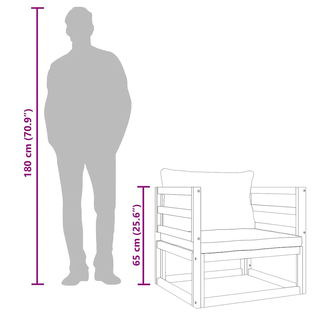 Cadeira de jardim acácia maciça c/ almofadões cinzento-claro