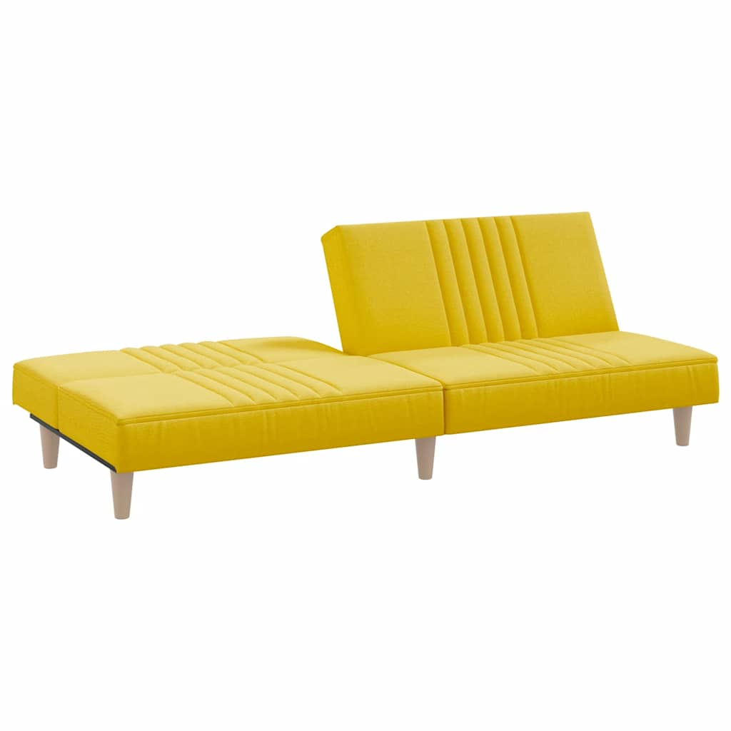 Sofá-cama tecido amarelo-claro
