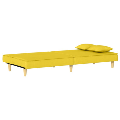Sofá-cama tecido amarelo-claro