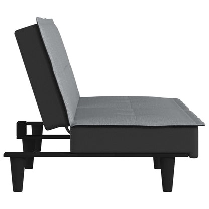 Sofá-cama tecido cinzento-claro