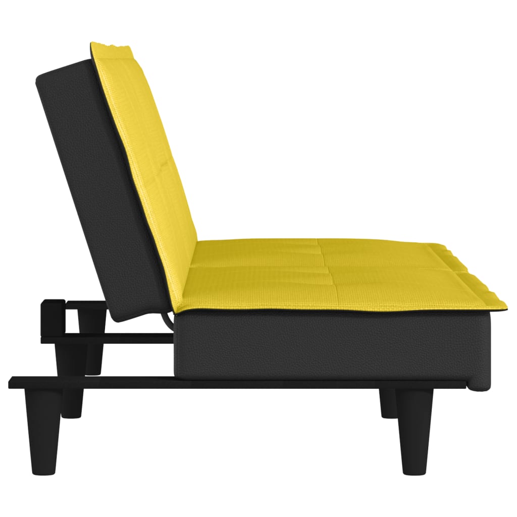 Sofá-cama tecido amarelo-claro