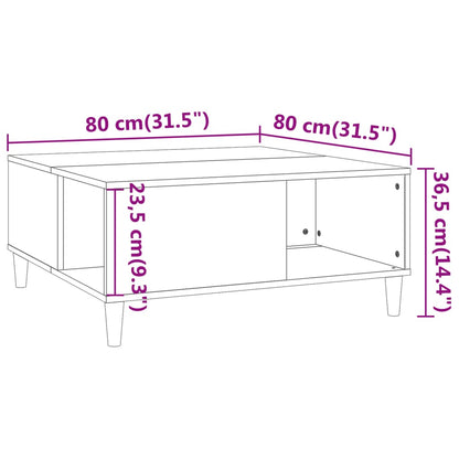 Mesa de centro 80x80x36,5 cm derivados madeira cinzento sonoma