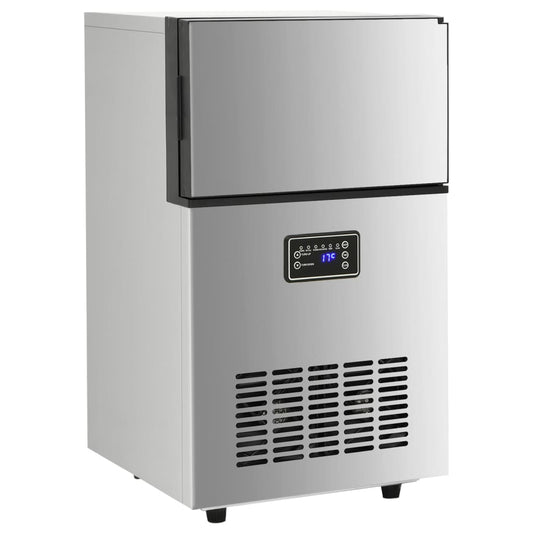 Máquina de fazer cubos de gelo 45kg/24h prateado