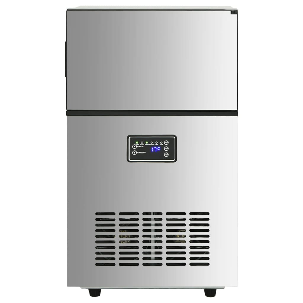 Máquina de fazer cubos de gelo 45kg/24h prateado