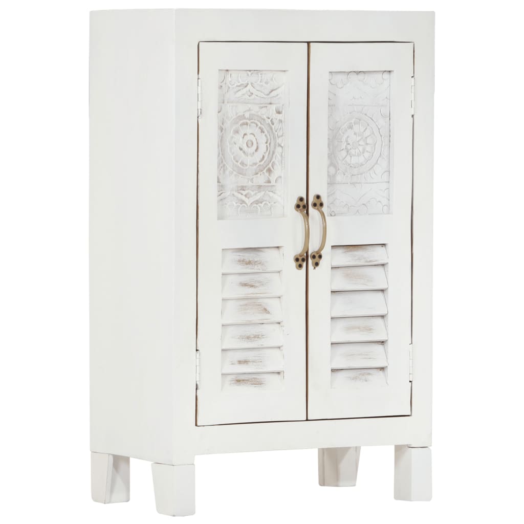 Aparador 55x30x90 cm madeira de acácia maciça branco