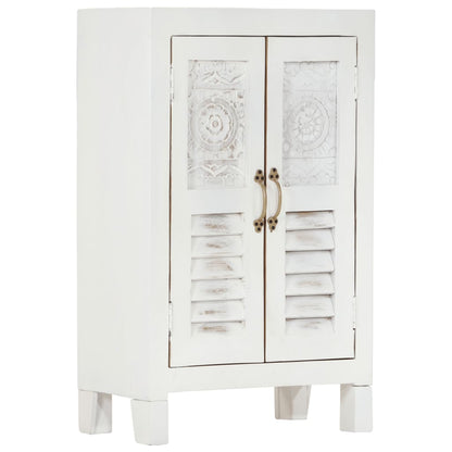 Aparador 55x30x90 cm madeira de acácia maciça branco