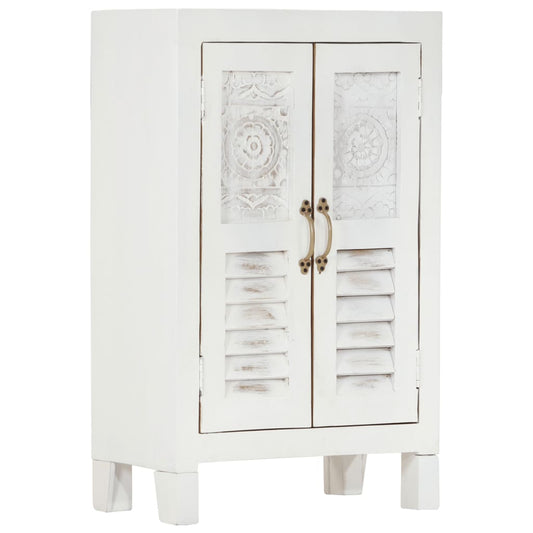 Aparador 55x30x90 cm madeira de acácia maciça branco