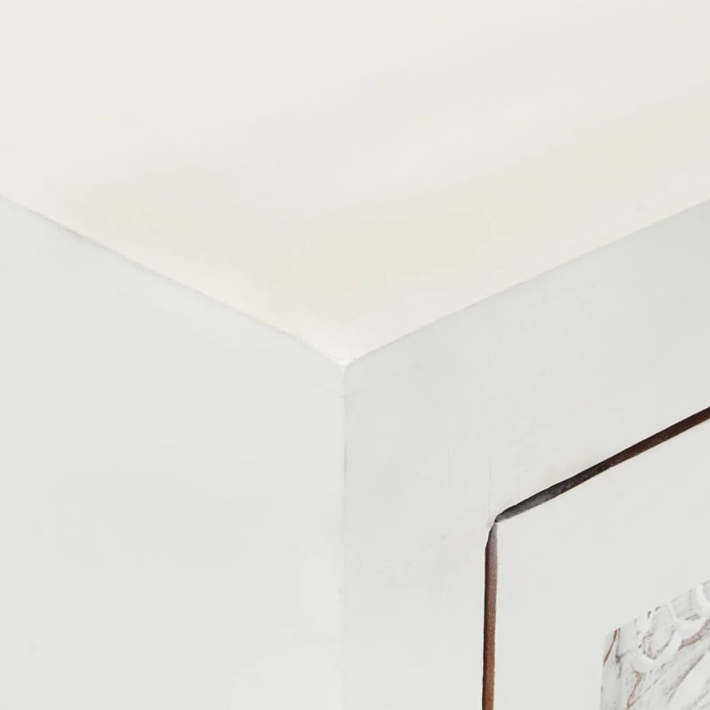 Aparador 55x30x90 cm madeira de acácia maciça branco