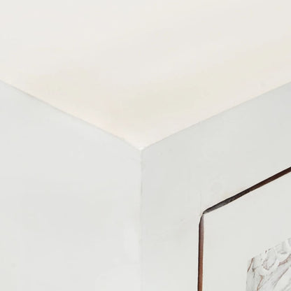 Aparador 55x30x90 cm madeira de acácia maciça branco