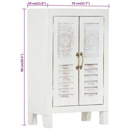 Aparador 55x30x90 cm madeira de acácia maciça branco