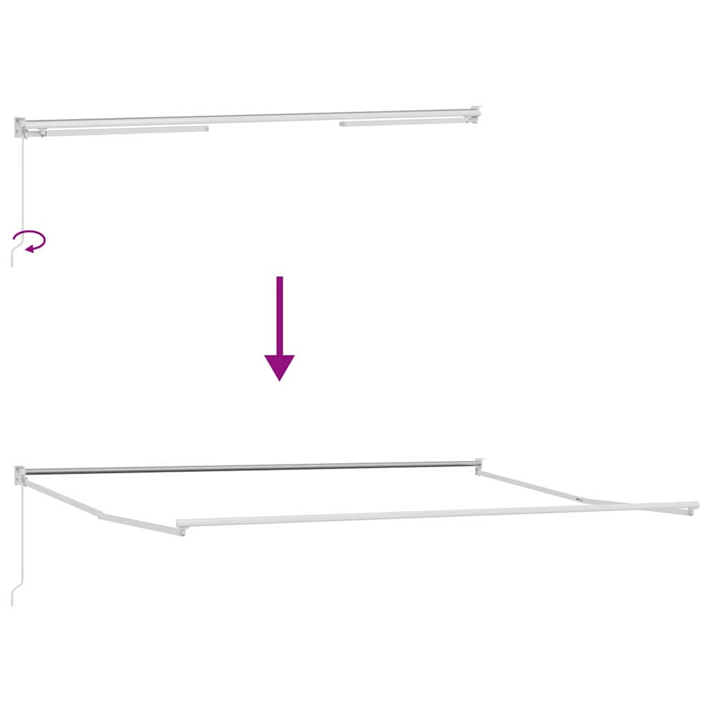 Toldo Manual Branco 4,5 × 3 m Metal