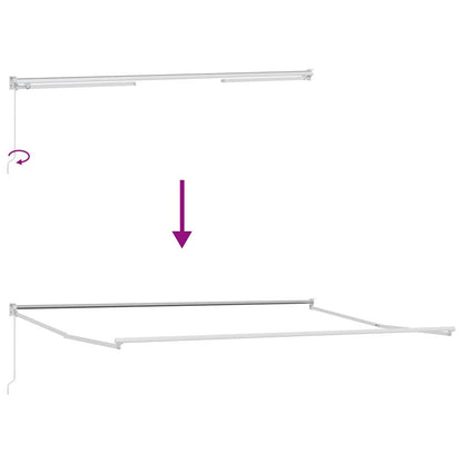 Toldo Manual Branco 5 x 3 m Metal
