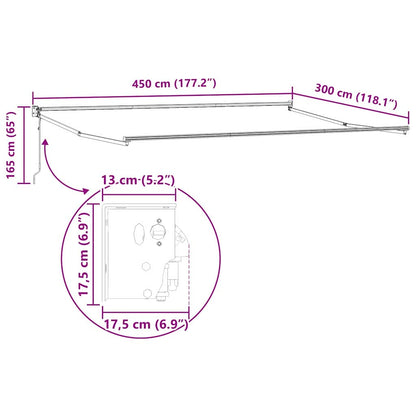 Toldo Antracite 4,5 ×3 m Metal