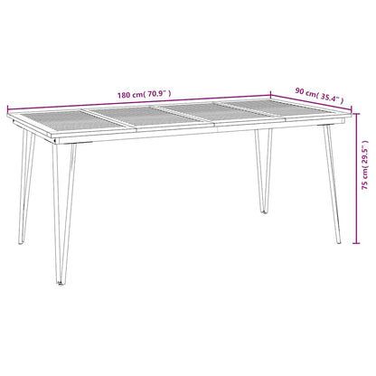 Mesa jardim c/ pernas estilo grampo 180x90x75 cm acácia maciça