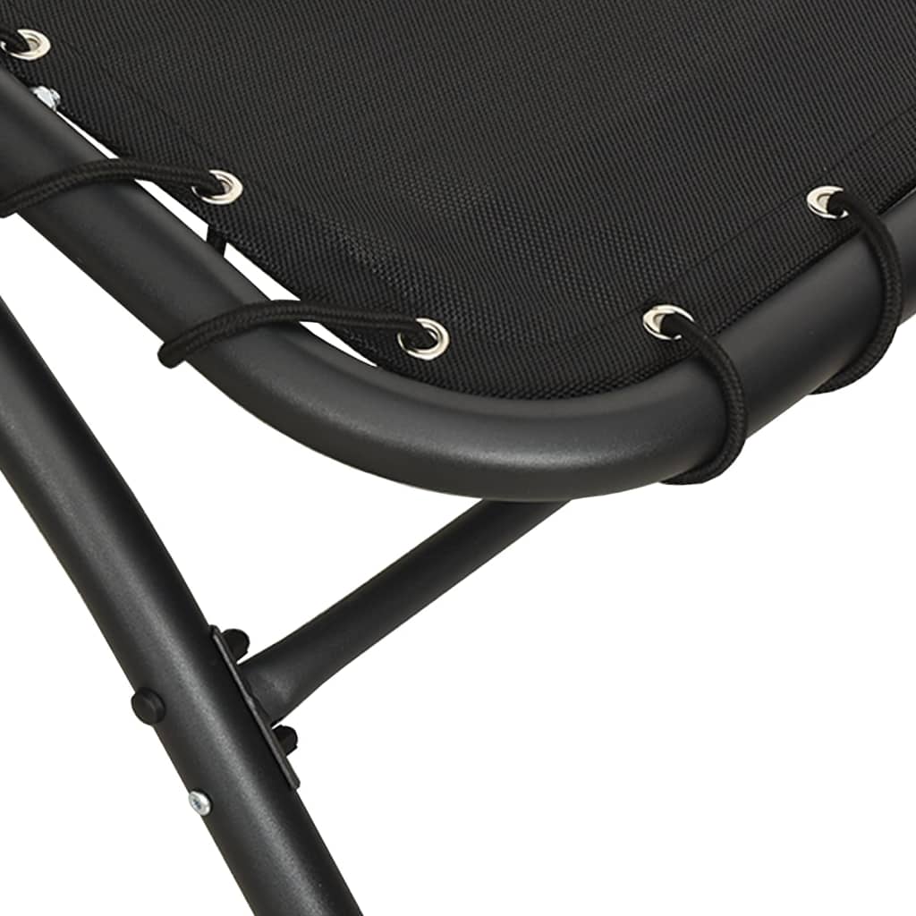 Espreguiçadeira com toldo 167x80x195 cm tecido e aço preto