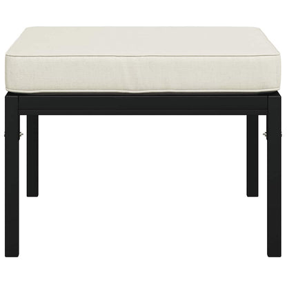 Apoios pés jardim c/ almofadões cor areia 2 pcs 60x60x35 cm aço